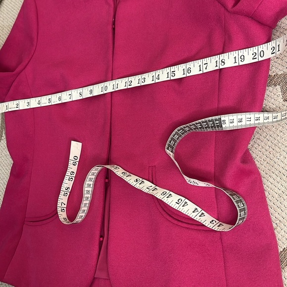 Chicos Pink dressy  front Pockets Hook and Eye closure collarless blazer jacket - Picture 8 of 15